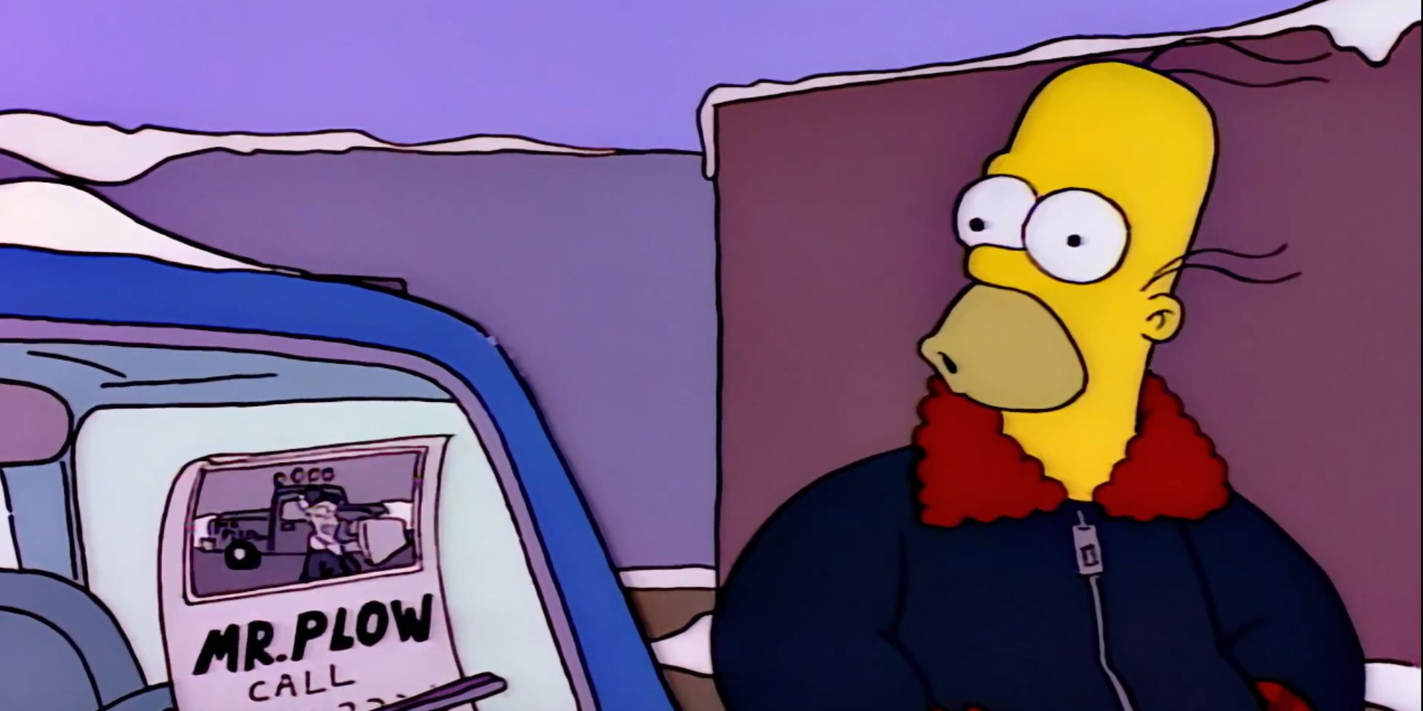 Homer in the Mr. Plow episode of The Simpsons