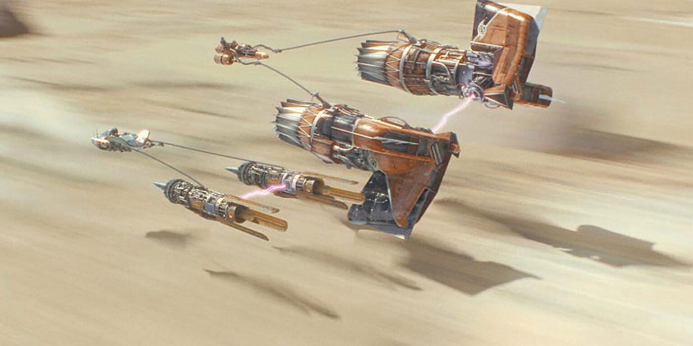 Anakin and Sebulba racing in &lsquo;Star Wars: The Phantom Menace&rsquo;