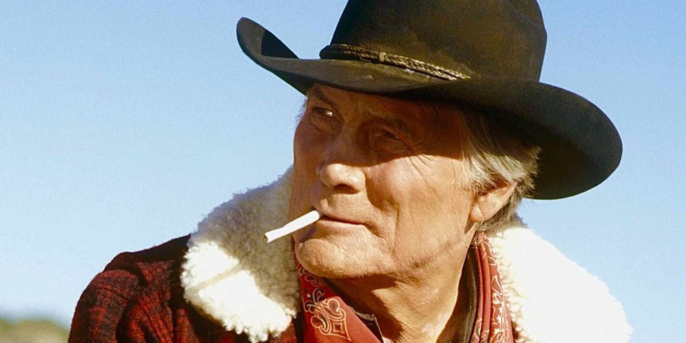 old cowboy smoking a cigarette