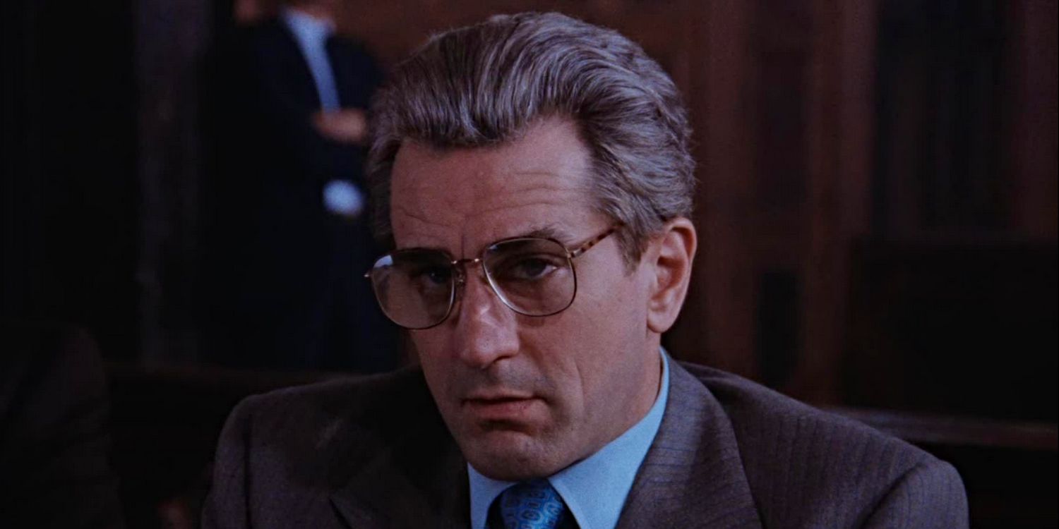 James Conway (Robert DeNiro) sitting at trial in Goodfellas