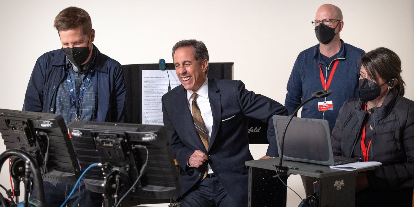 Jerry Seinfeld fotografiado detrás de escena en el set de Unfrosted.