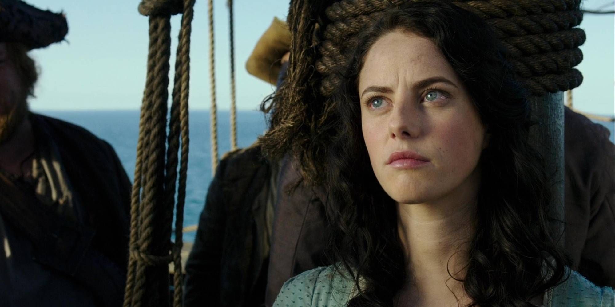 Kaya Scodelario in Pirates of the Caribbean Dead Men Tell No Tales close-up.