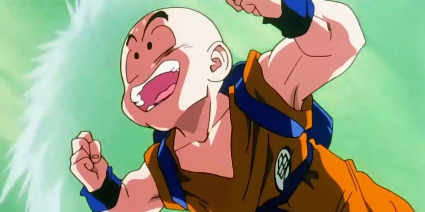 Krillin flying in Dragon Ball Z