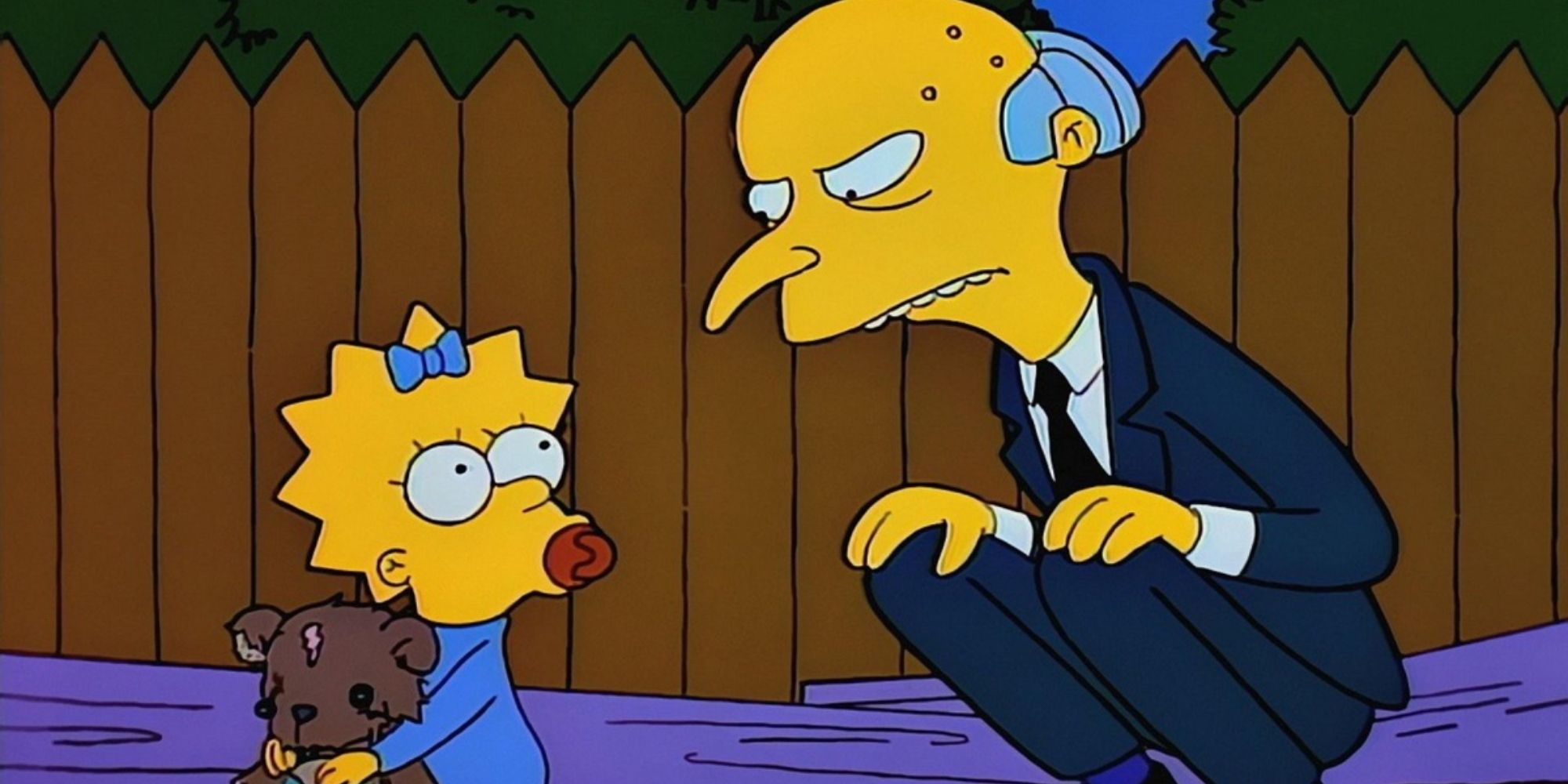 Maggie and Mr. Burns in the Rosebud episode of The Simpsons