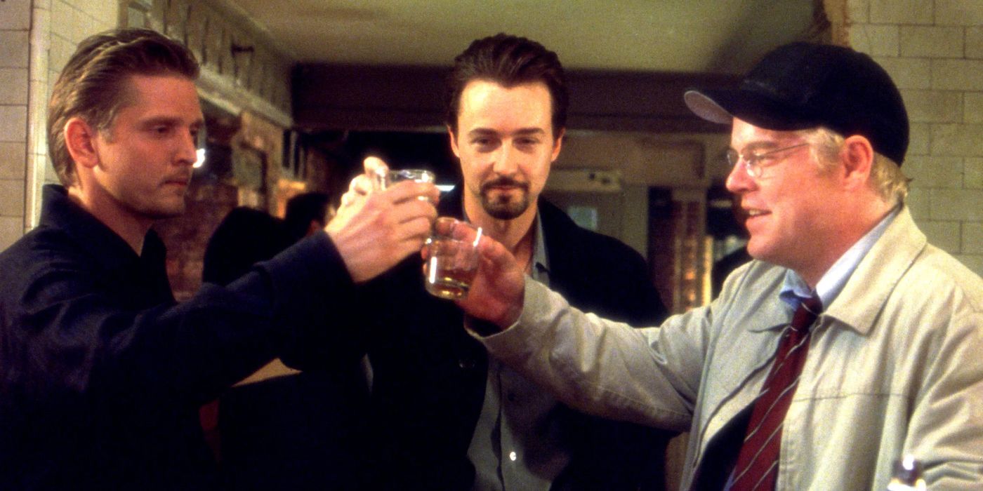 Barry Pepper, Edward Norton and Philip Seymour Hoffman in 25th Hour