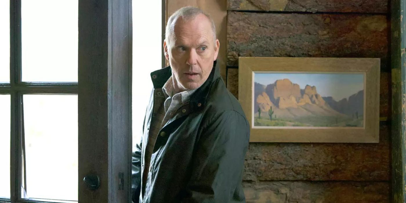 Michael Keaton going out the door in Knox Goes Away.