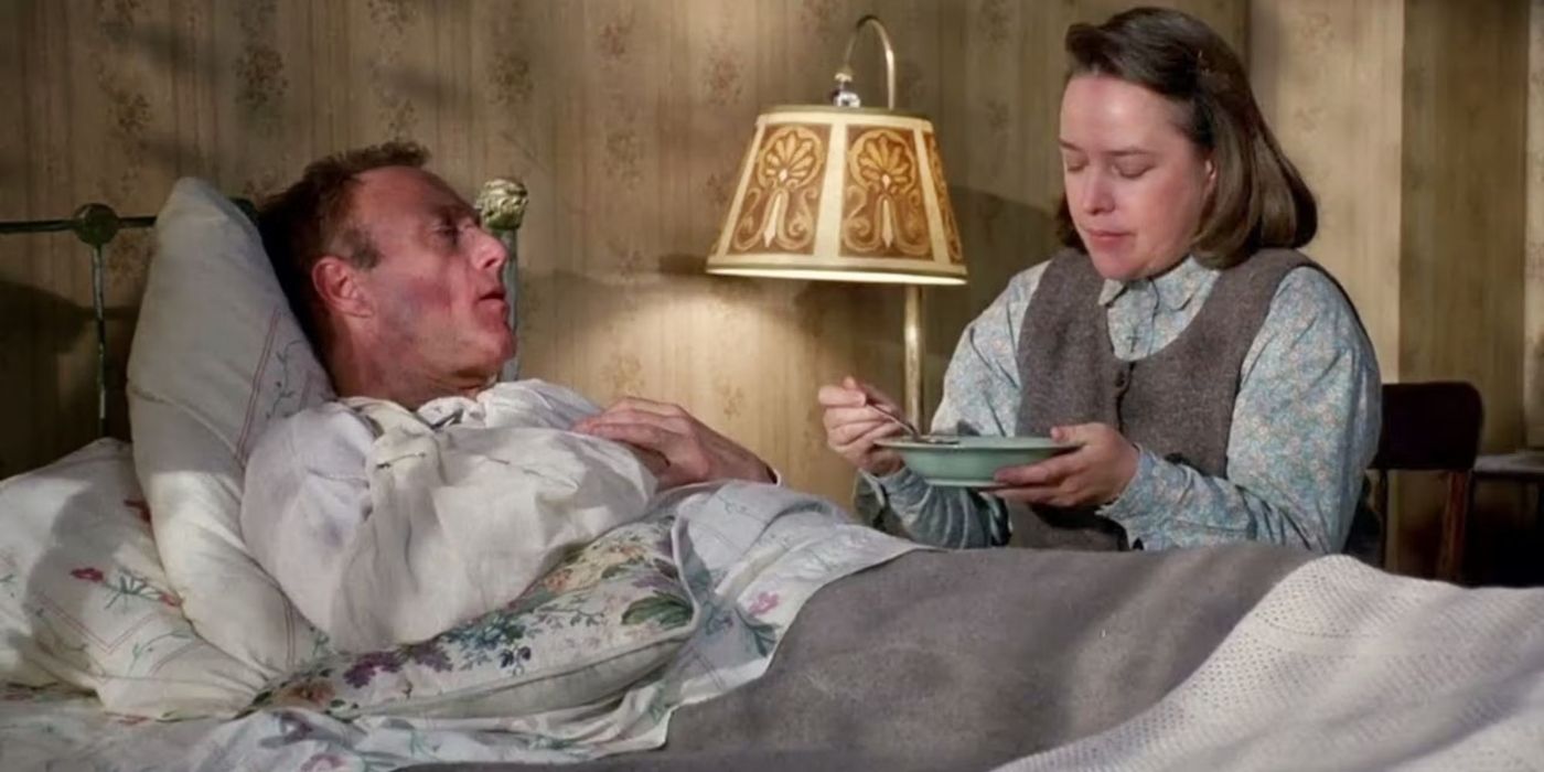 Kathy Bates feeding James Caan soup in Misery