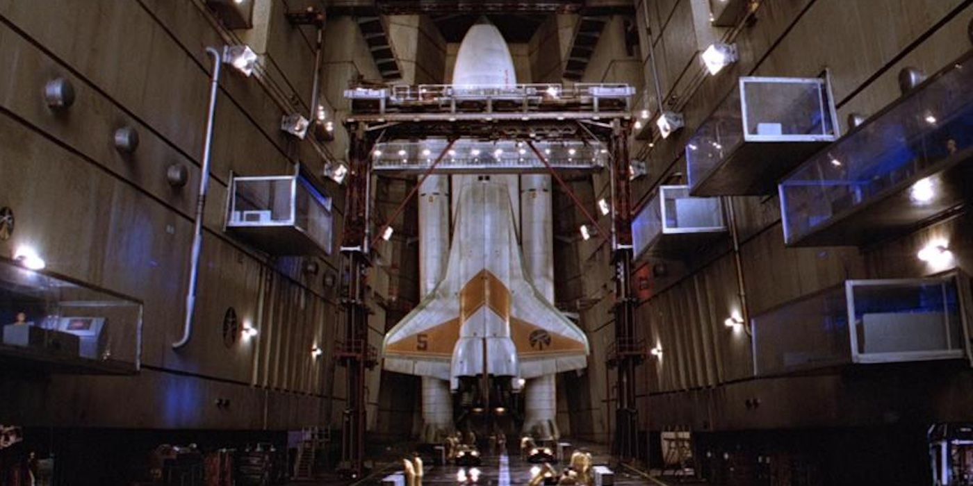 Moonraker shuttle preparing for lift off in &lsquo;Moonraker&rsquo;