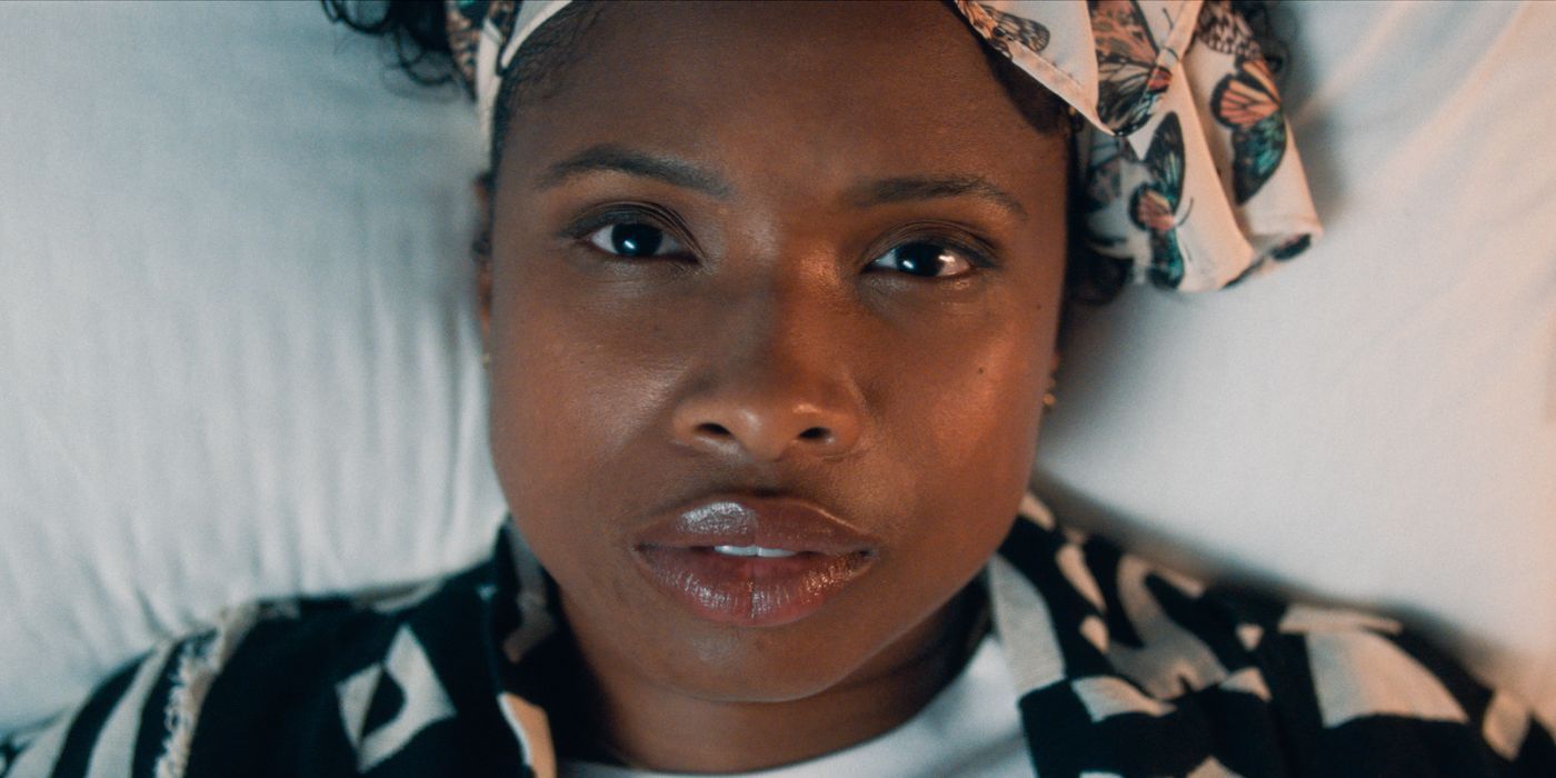 Jennifer Hudson lays in bed and looks up in 'Breathe'