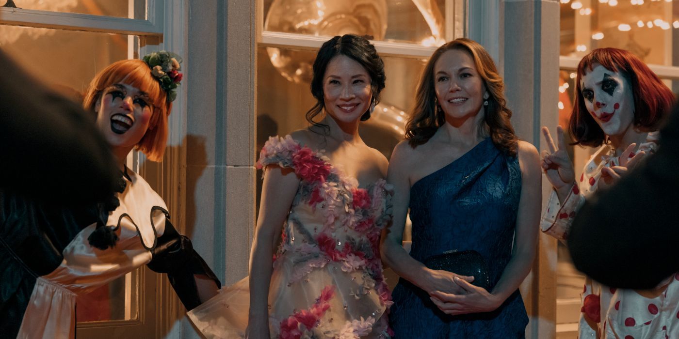 Lucy Liu and Diane Lane attend a party in 'A Man in Full'