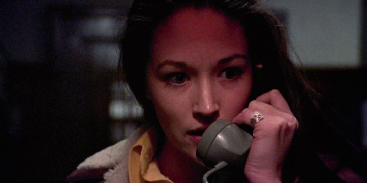 Jess Bradford on the phone in Black Christmas