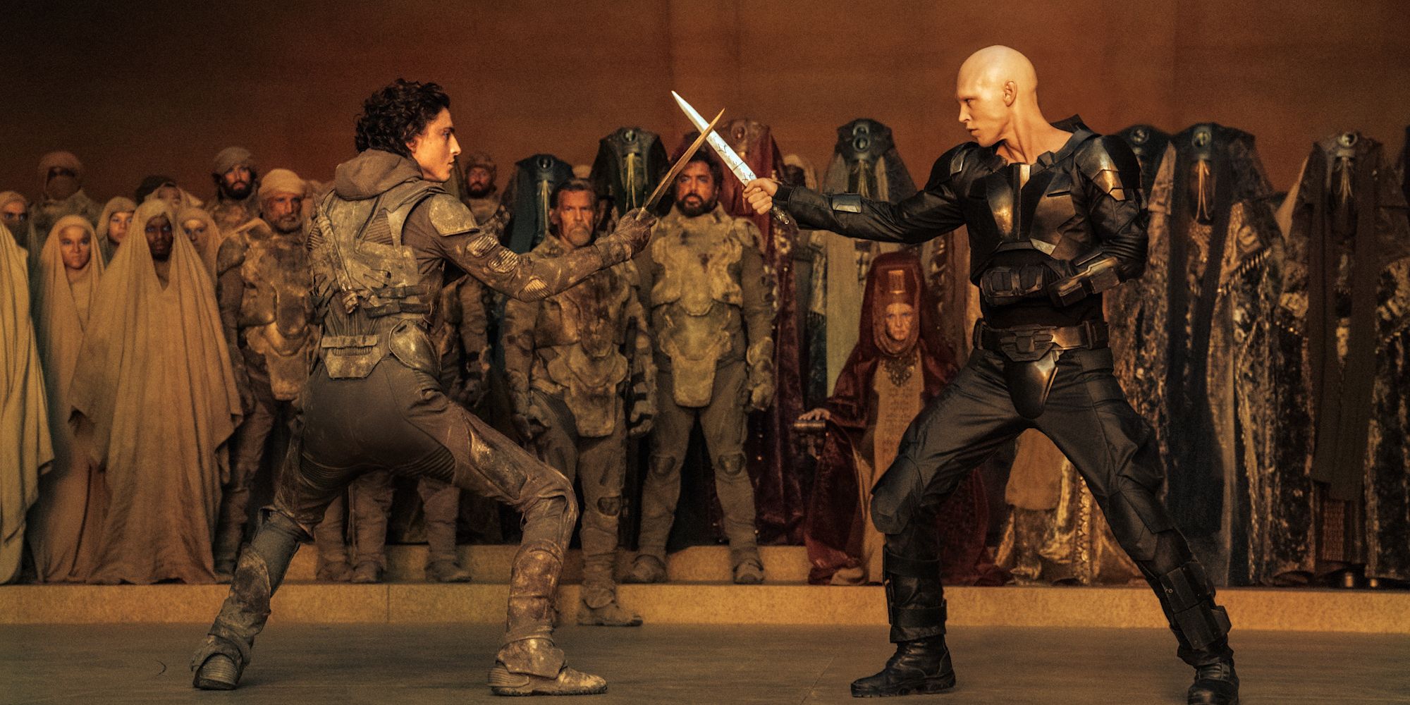 Paul fighting Feyd-Rautha in Dune Part Two