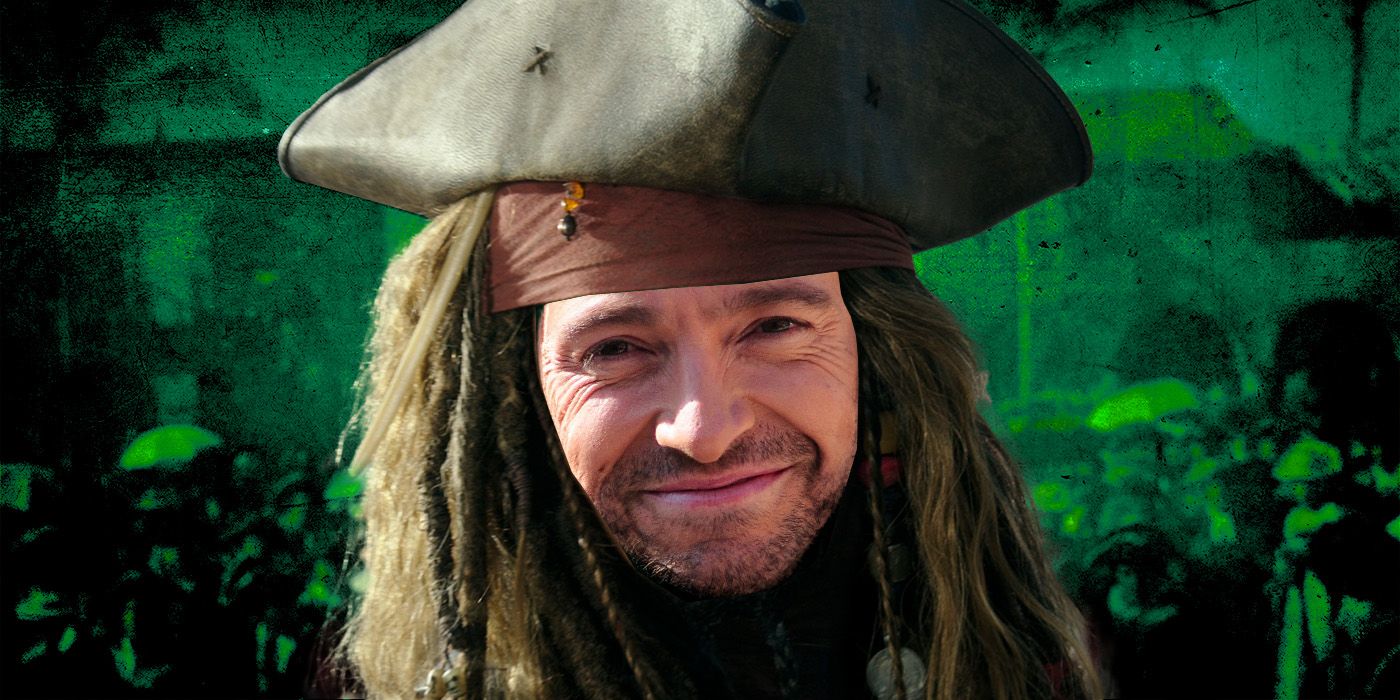A custom image of Hugh Jackman's face superimposed on Captain Jack Sparrow from Pirates of the Caribbean