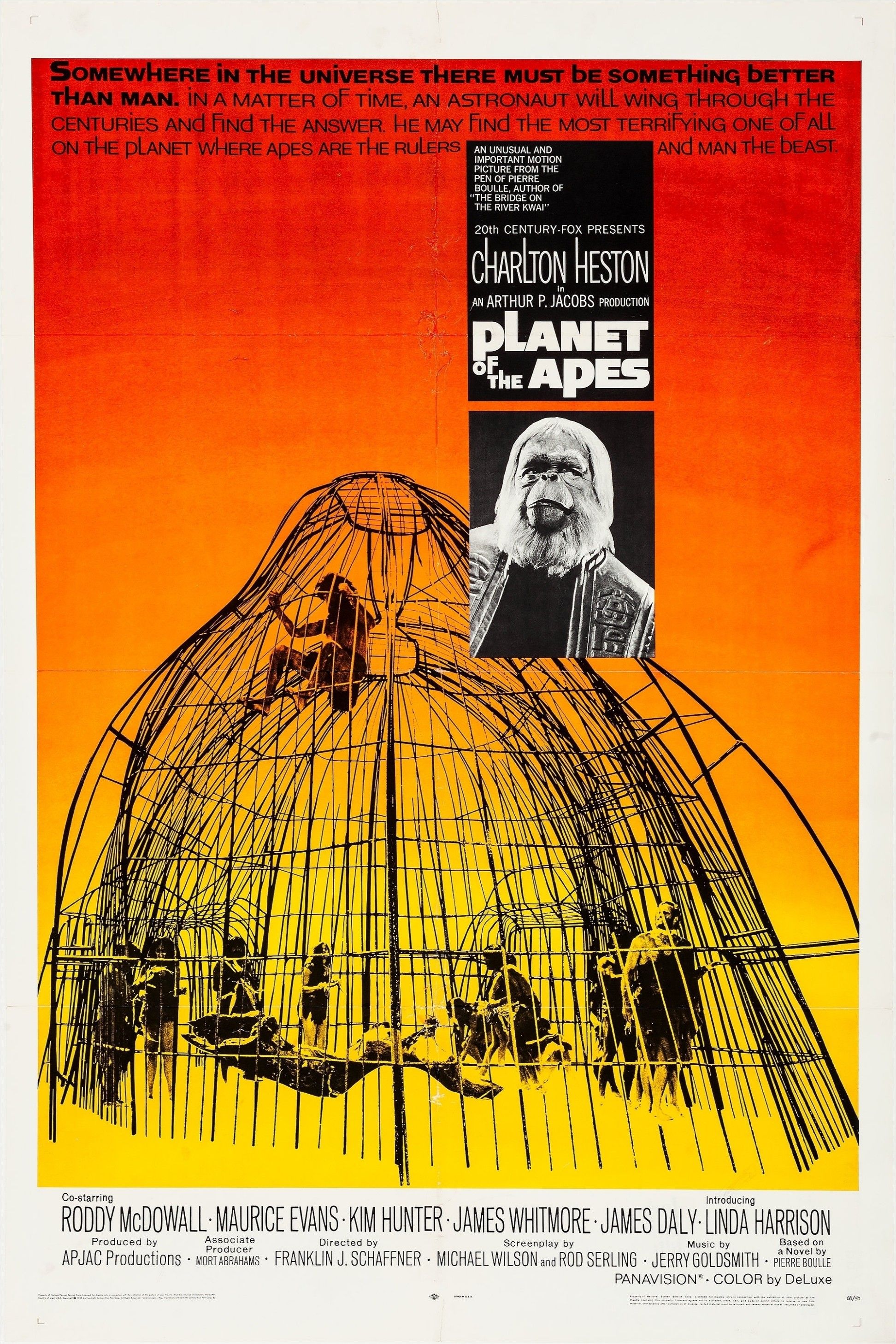 Cartel de la película El planeta de los simios 1968