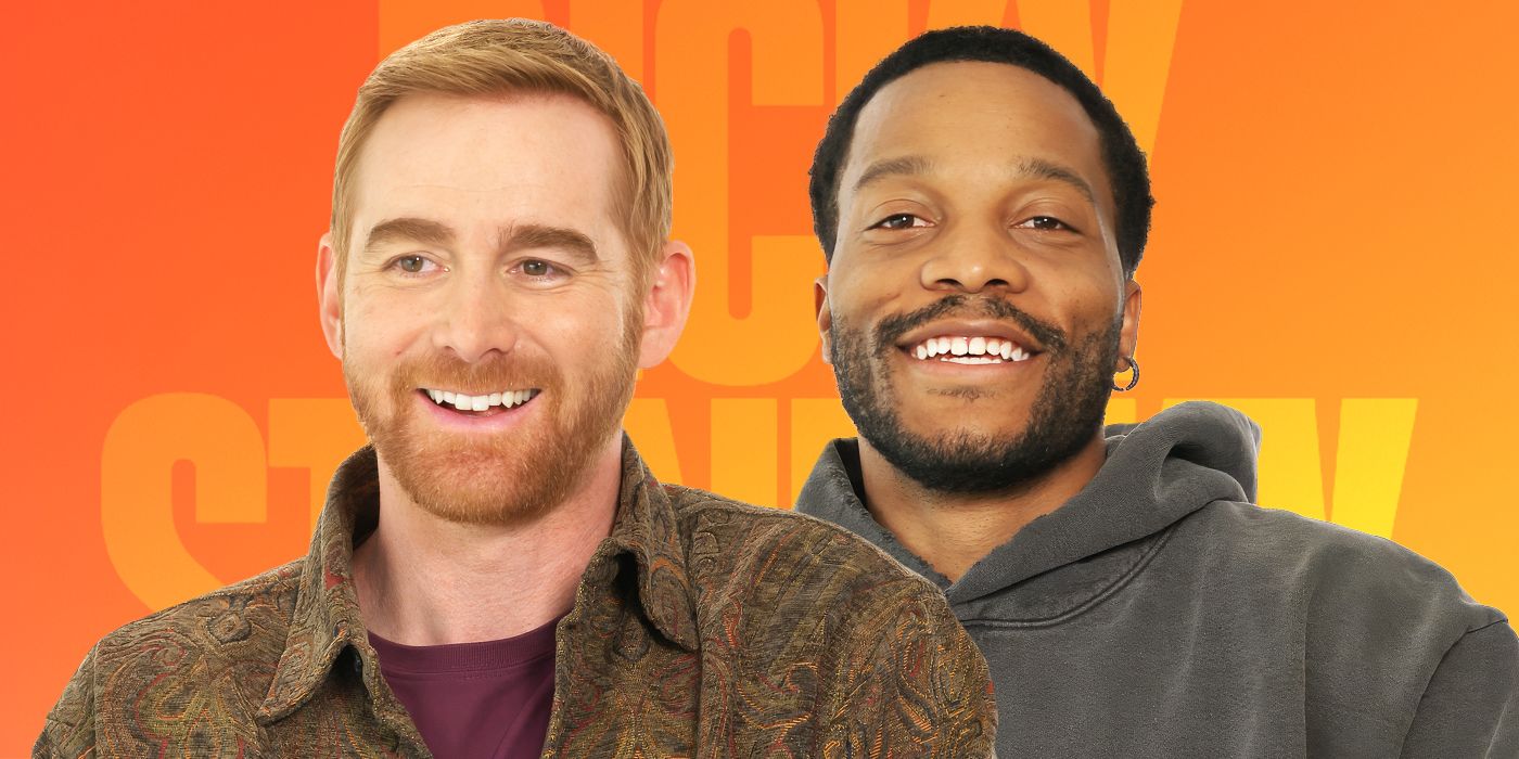 Custom image of Andrew Santino and Jermaine Fowler from an interview for Ricky Stanicky