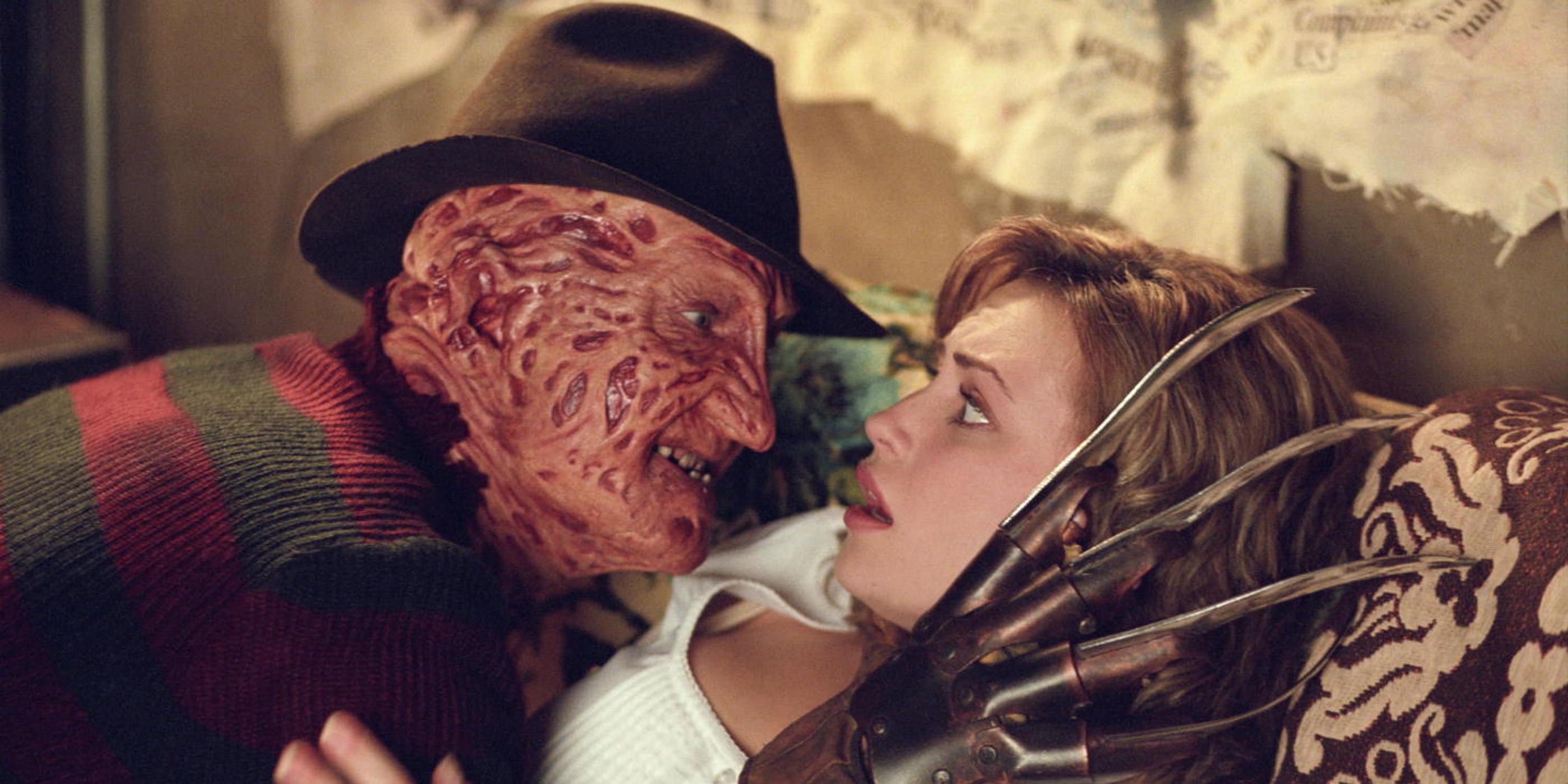 Robert Englund as Freddy Krueger and Monica Keena as Lori in Freddy vs. Jason