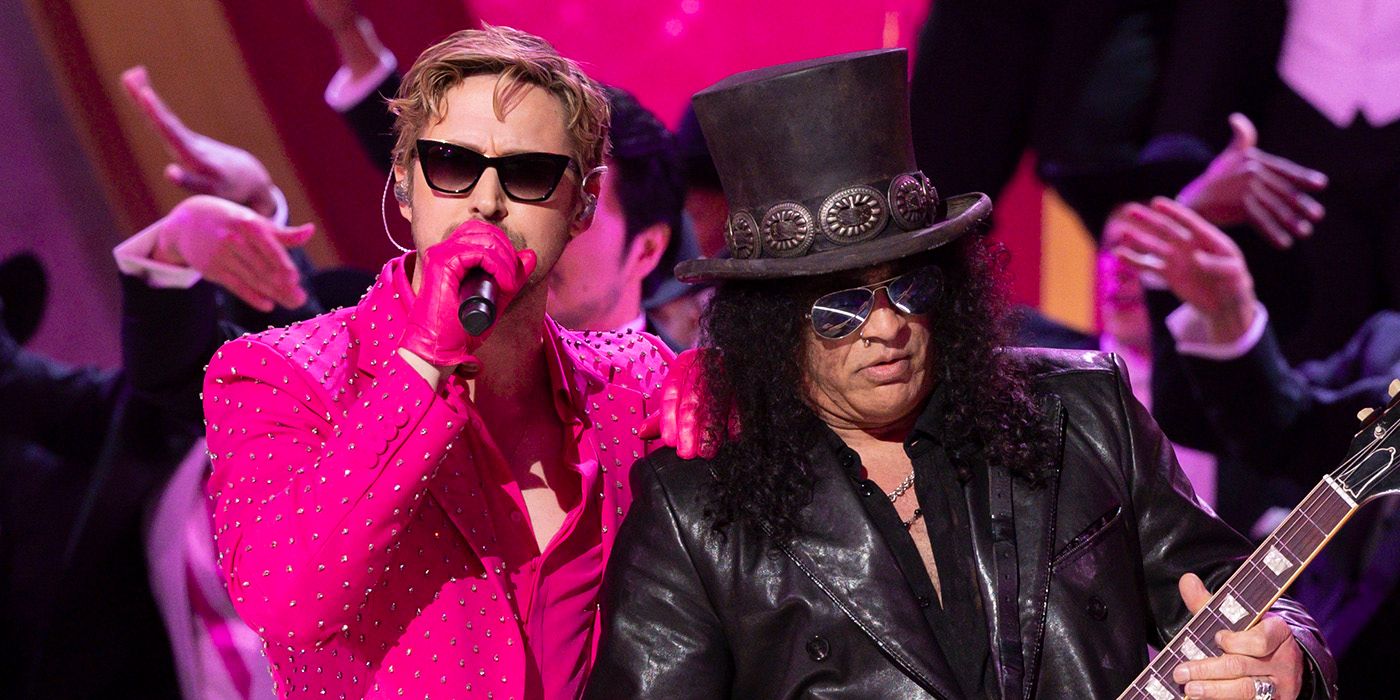 Ryan Gosling performing I'm Just Ken with Slash at the 96th Oscars