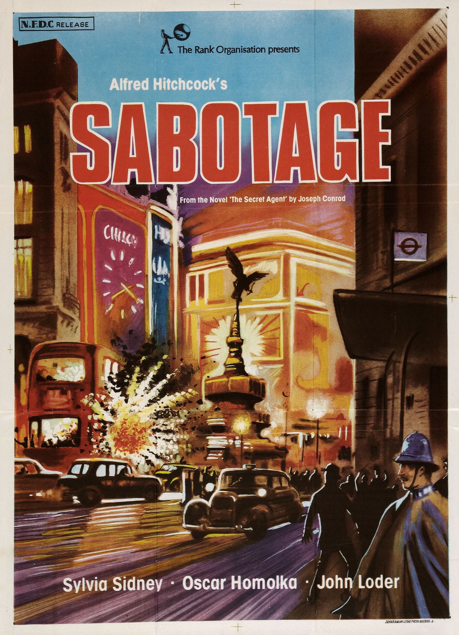 Sabotage Hitchock Film Poster