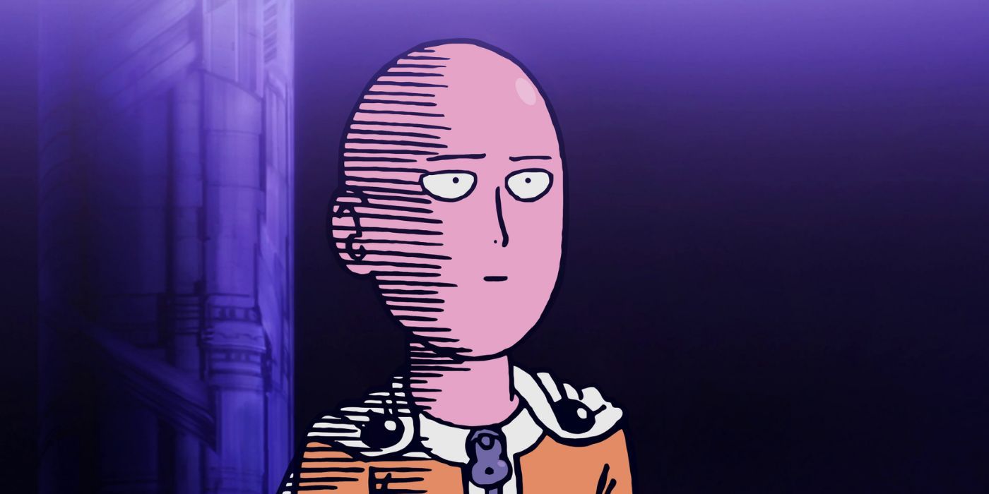 Saitama's funny meme face as seen in One Punch Man.