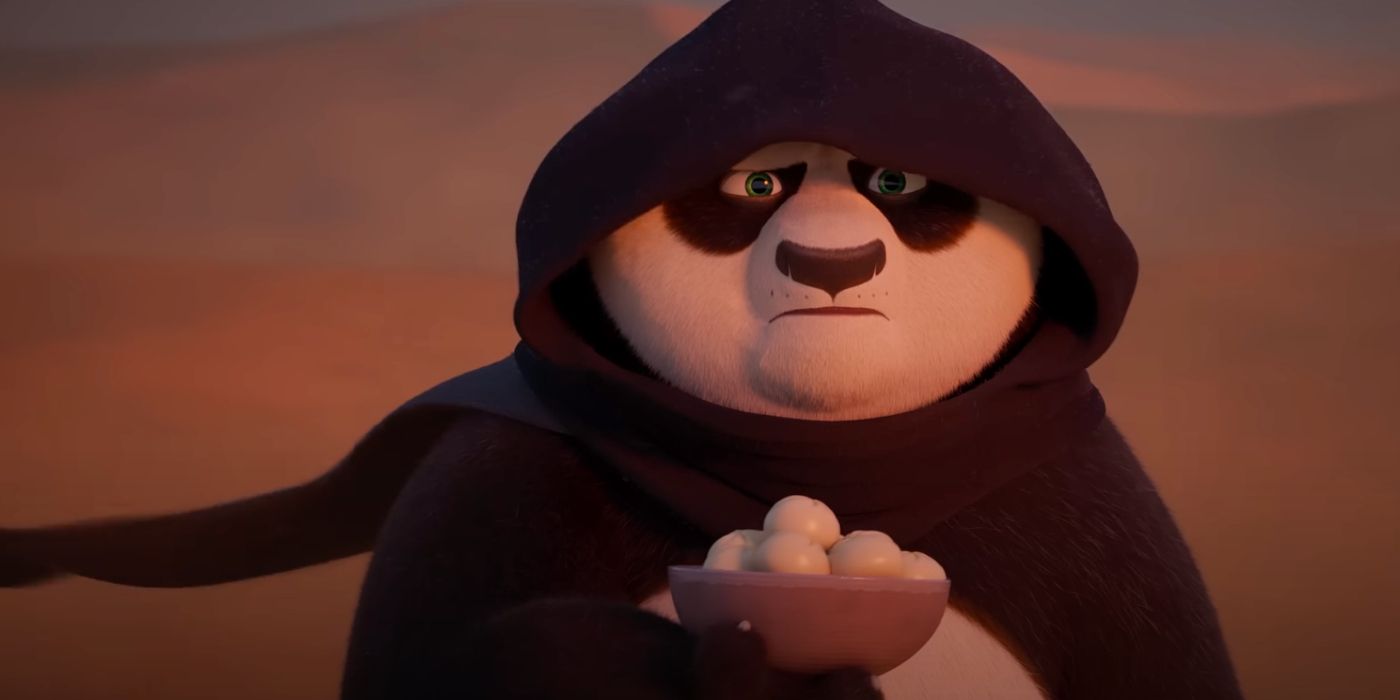 Jack Black as Po in a 'Dune'-themed ad for 'Kung Fu Panda 4'