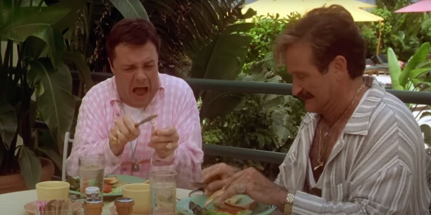 Albert and Armand having lunch together in The Birdcage