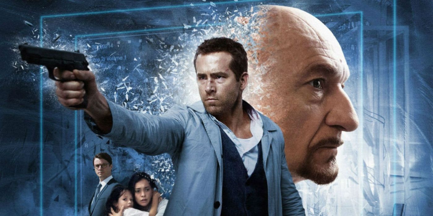 Ryan Reynolds and Ben Kingsley in the Selfless movie poster, cropped