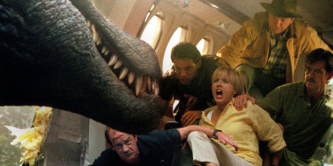 Spinosaurus looking to feast on the screaming cast of 'Jurassic Park III'