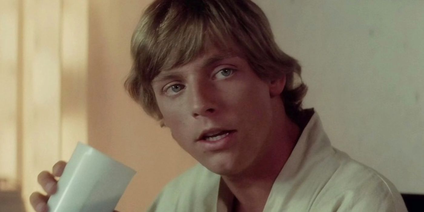 Luke Skywalker bebiendo leche azul en Una nueva esperanza