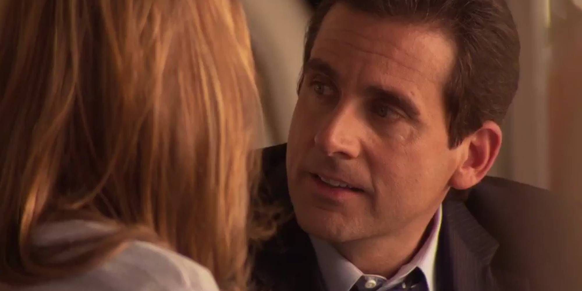 Steve Carrell as Michael Scott in The Office looking off-camera