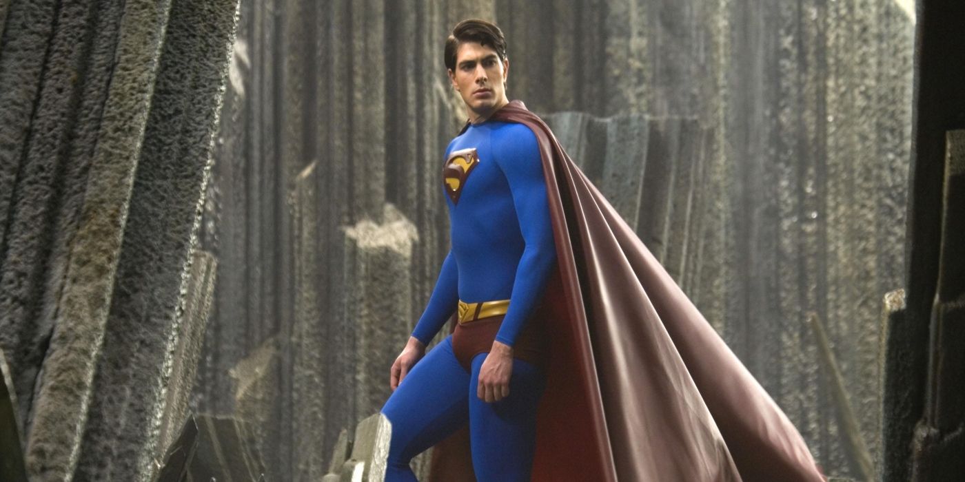 Brandon Routh as Superman walking through odd terrain in Superman Returns.