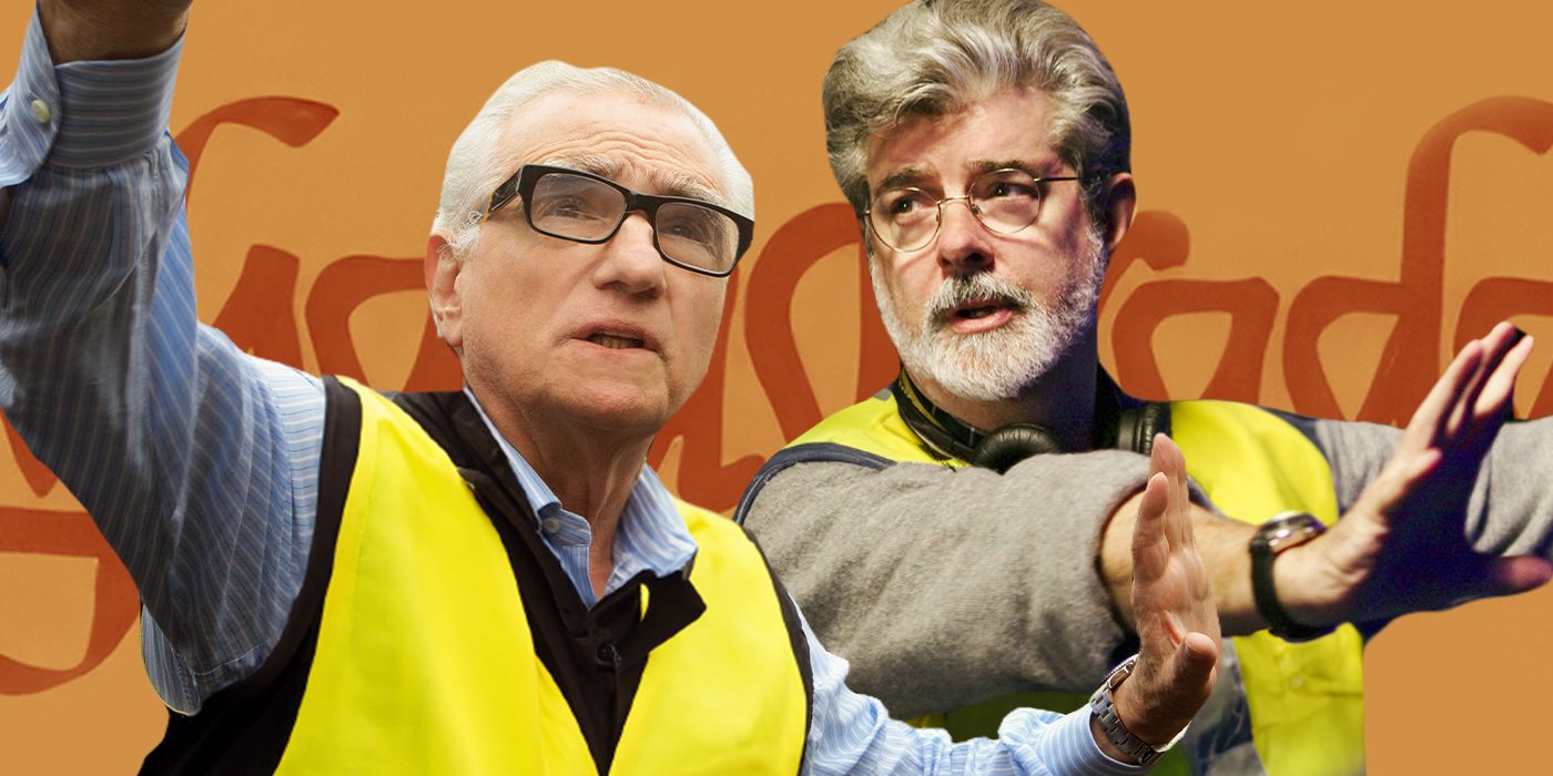 A custom image of Martin Scorsese and George Lucas wearing yellow life vests