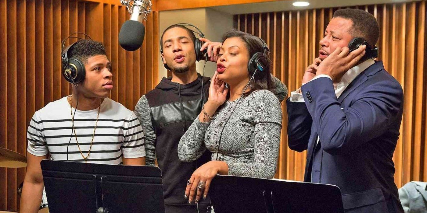 Hakeem, Jamal, Cookie, and Lucious singing in the studio in Empire