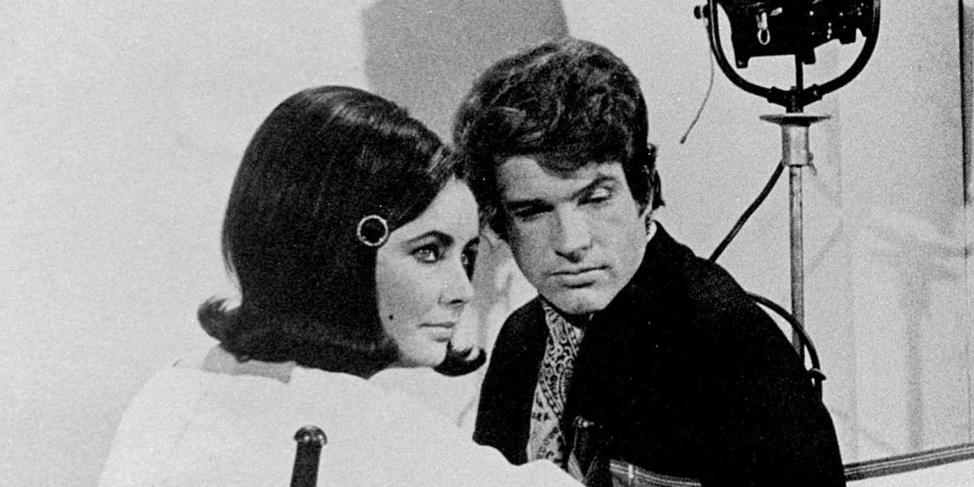 Warren Beatty and Elizabeth Taylor in a photoshoot for The Only Game in Town