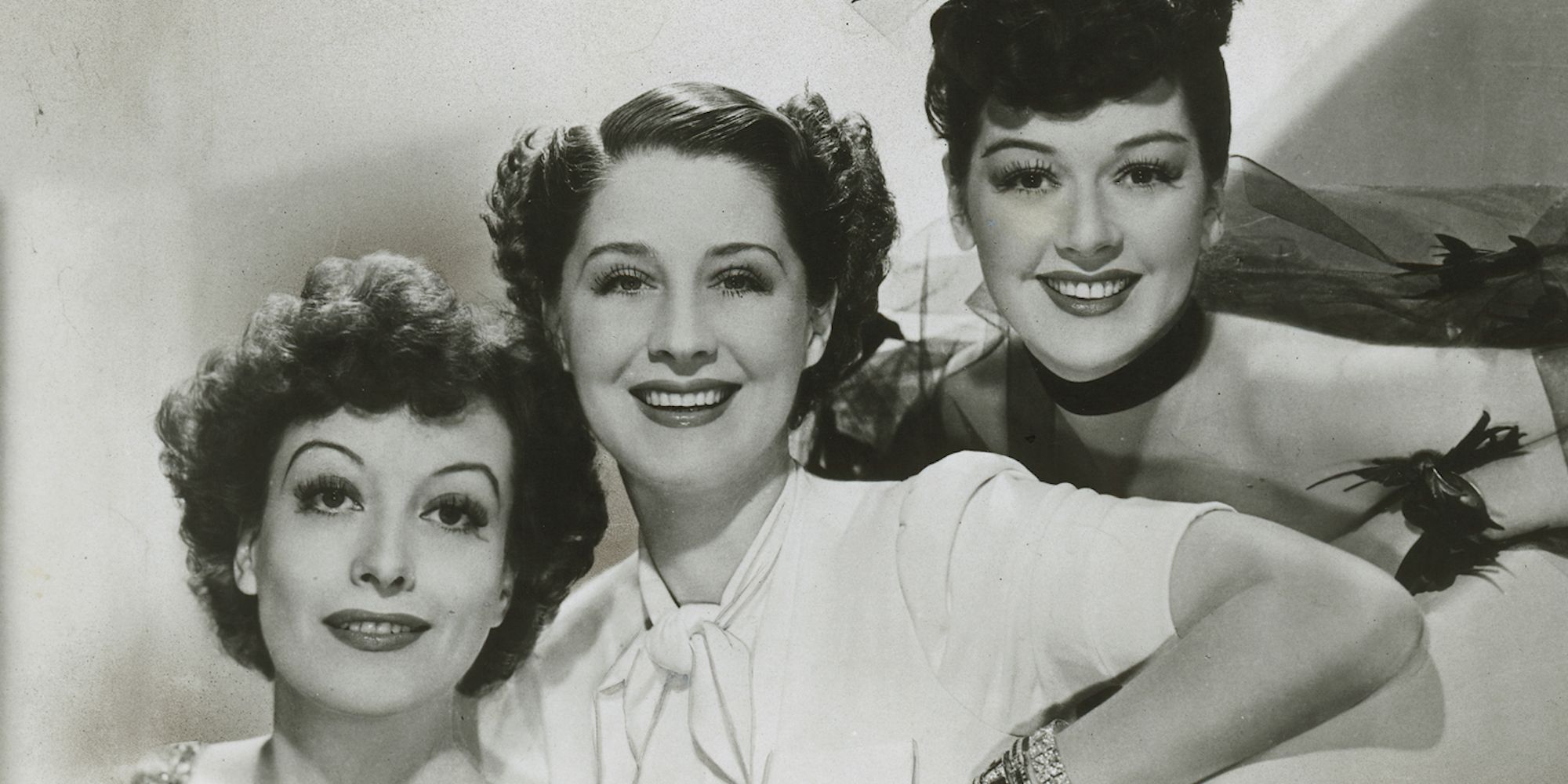 Joan Crawford, Norma Sheared, and Rosalind Russell in a promo image for The Women 1939