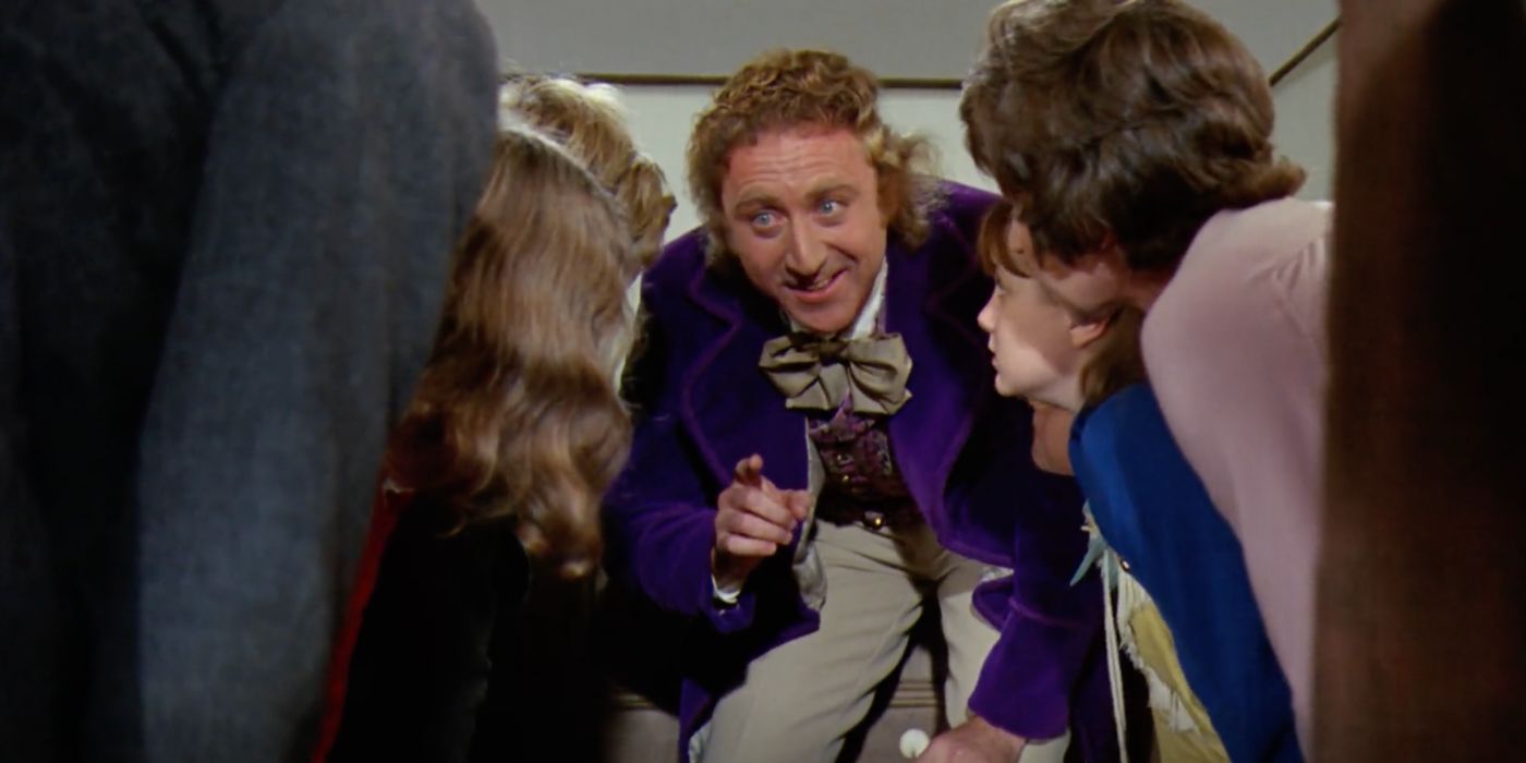 The cast of Willy Wonka & the Chocolate Factory deal with a small hallway.