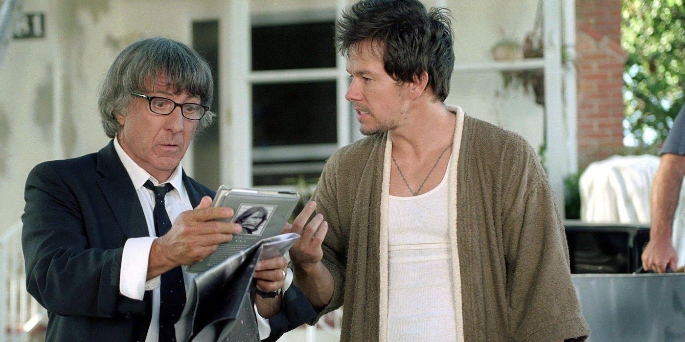 Dustin Hoffman and Mark Wahlberg in I Heart Huckabees