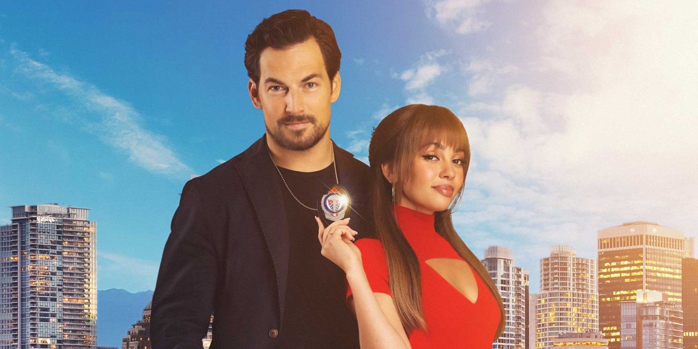 Vanessa Morgan and Giacomo Gianniotti on a cropped poster for Wild Cards