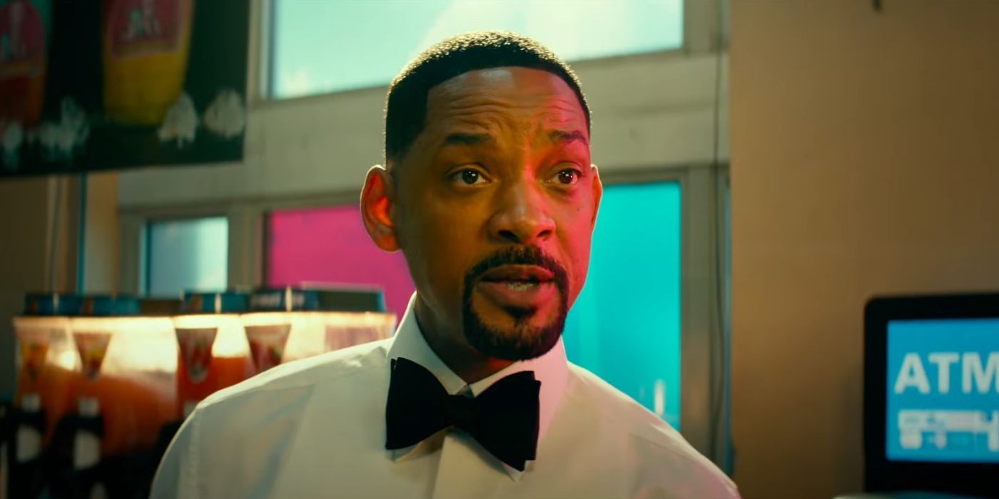 Will Smith wearing a bowtie as Mike Lowery in Bad Boys: Ride or Die.