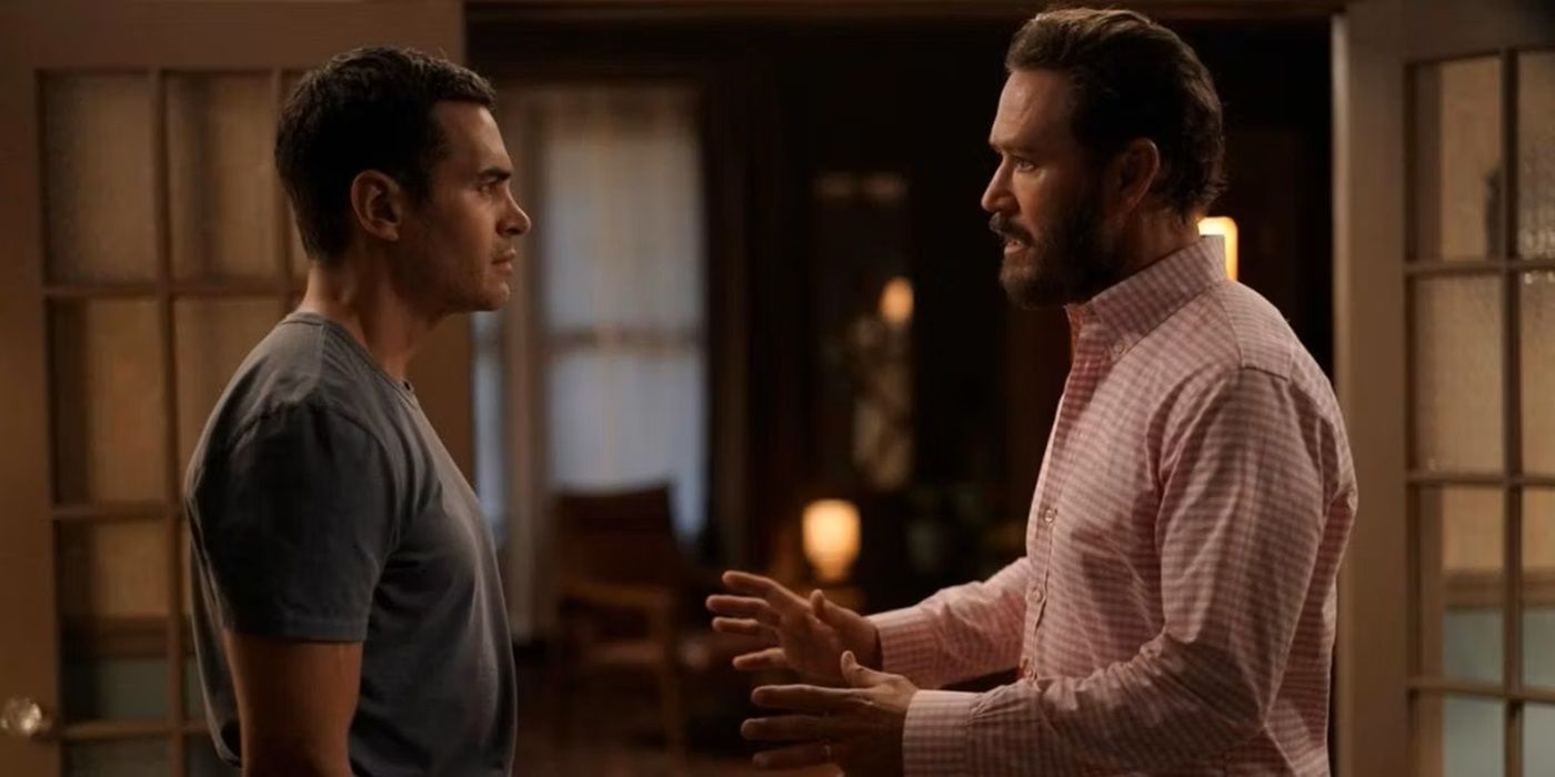 Ramón Rodríguez as Will Trent talking to Mark-Paul Gosselaar as Paul Campano in 'Will Trent'