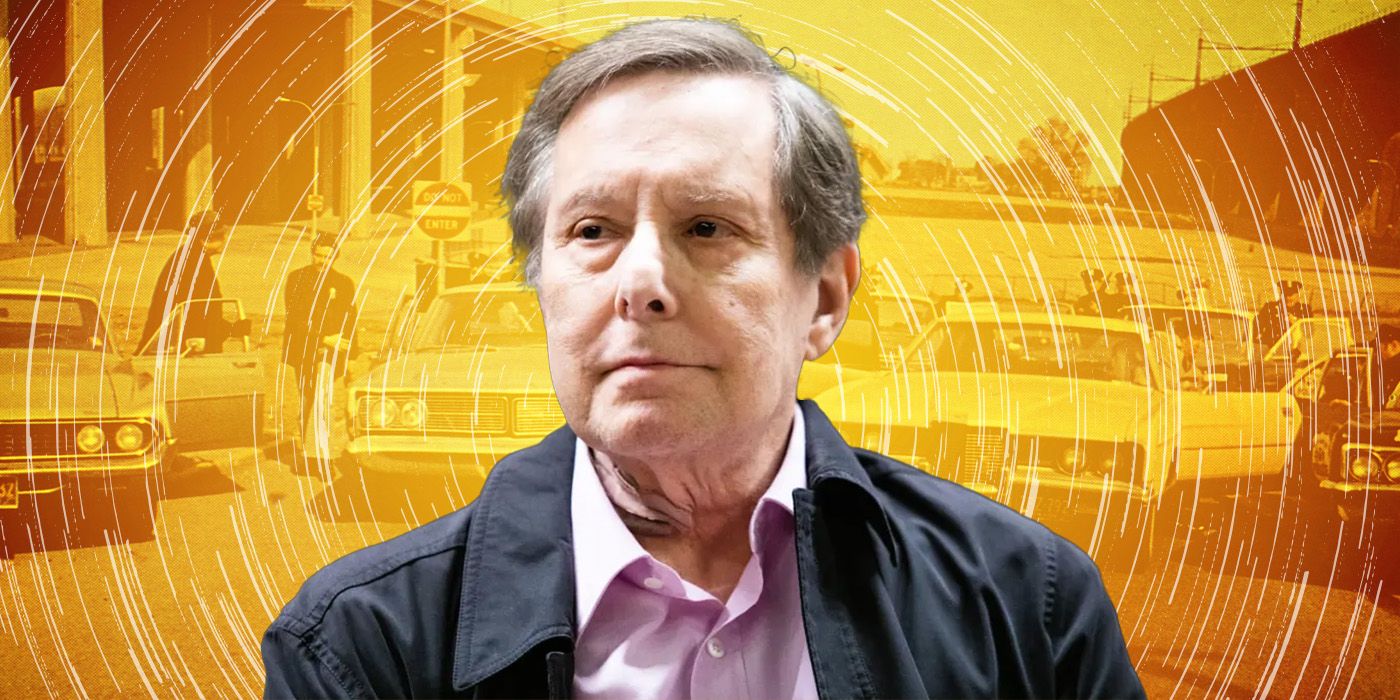 Director William Friedkin superimposed on a still from The French Connection