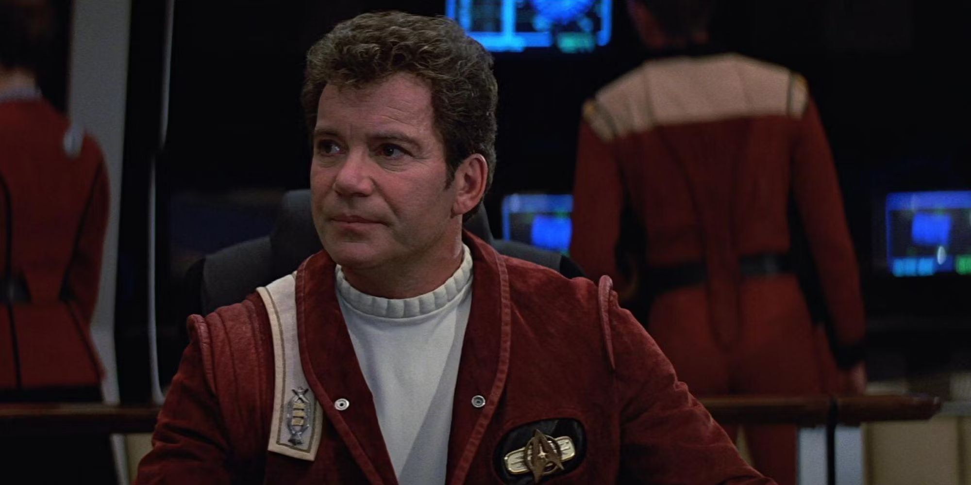 Captain Kirk aboard the Enterprise in Star Trek V The Final Frontier