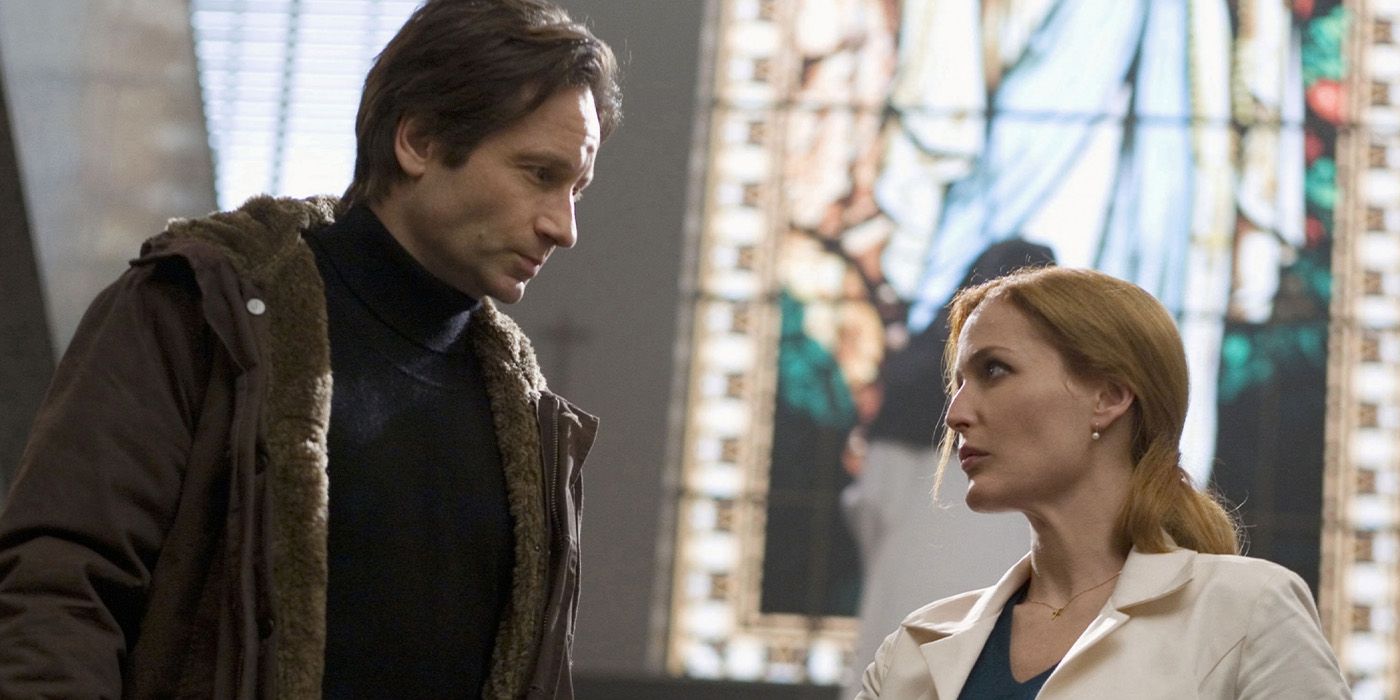 Fox Mulder (David Duchovny) and Dr. Dana Scully (Gillian Anderson) meet at the hospital in &lsquo;The X-Files: I Want to Believe&rsquo;
