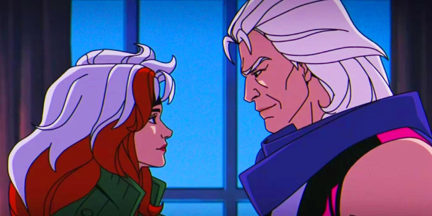 Magneto and Rogue staring at one another in X-Men '97