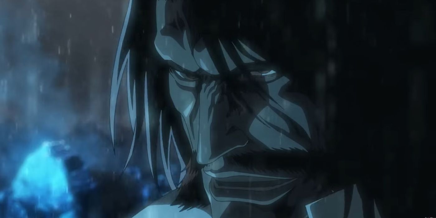 Yhwach looking mad in the rain in 'Bleach: Thousand Year Blood War'