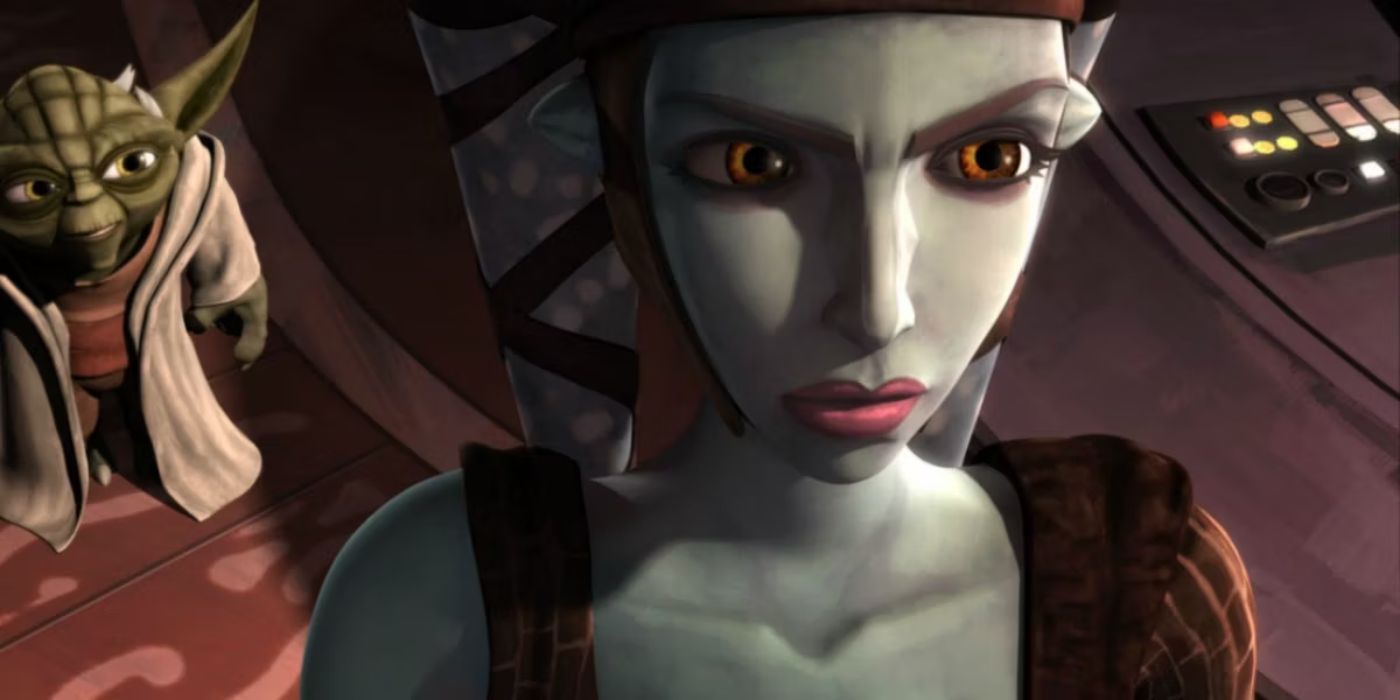 Aayla Secura turns away from Yoda in Star Wars: The Clone Wars