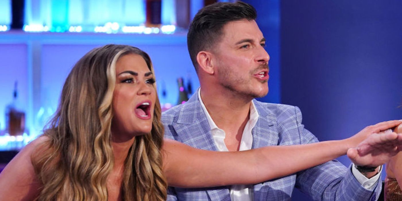 Vanderpump Rules Brittany Cartwright and Jax Taylor attend heated reunion.