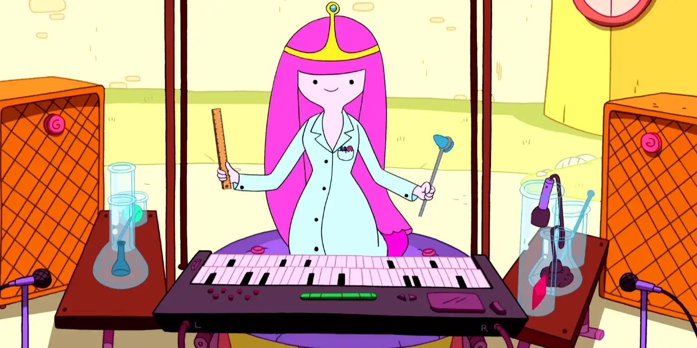 Princess Bubblegum preparing an experiment