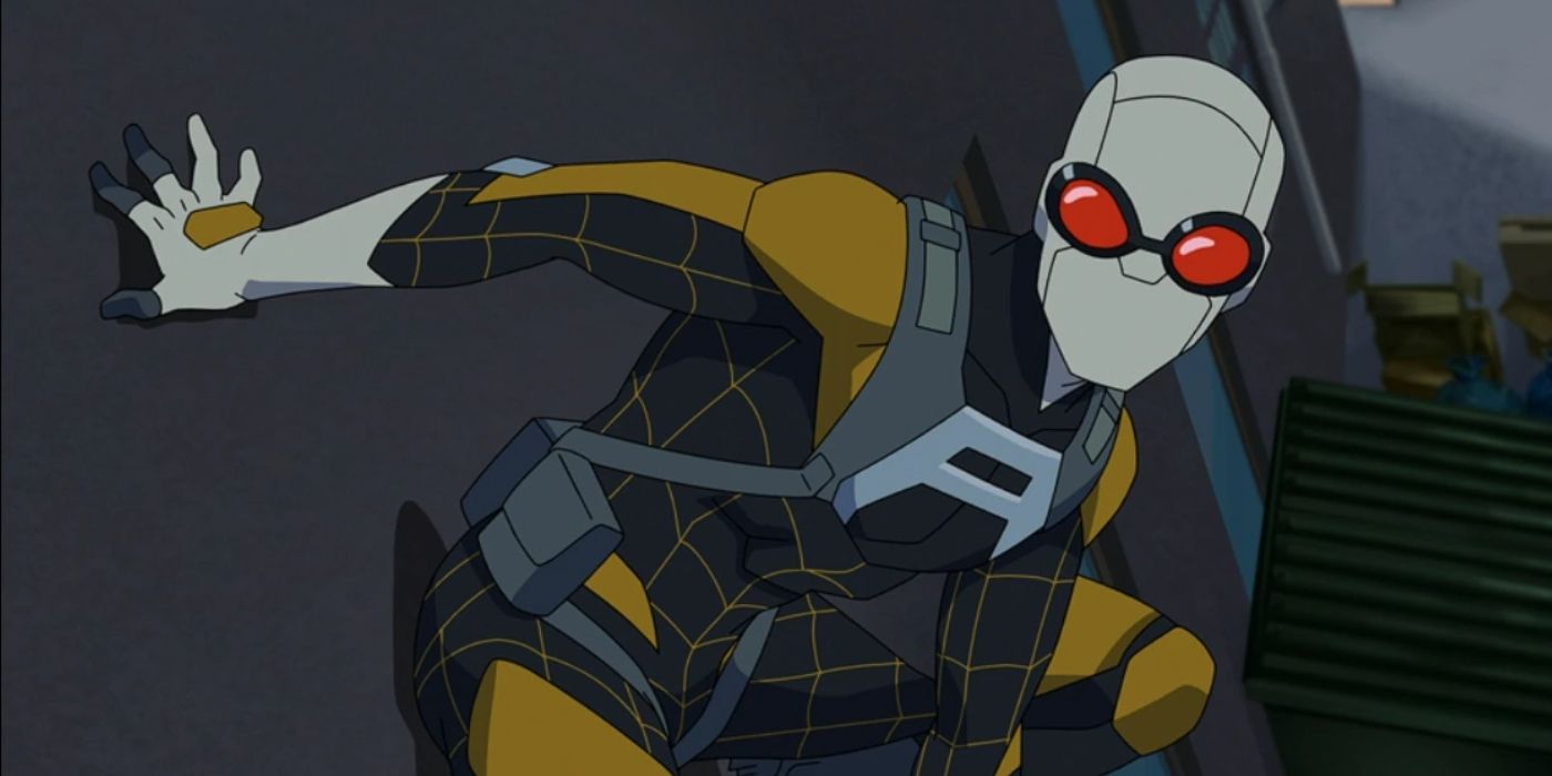 Josh Keaton as Agent Spider sticking to a wall in the 'Invincible' Season 2 Finale