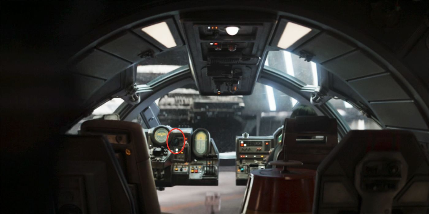 Hera's ship dashboard with a red circle highlighting a picture of Kanan in Ahsoka