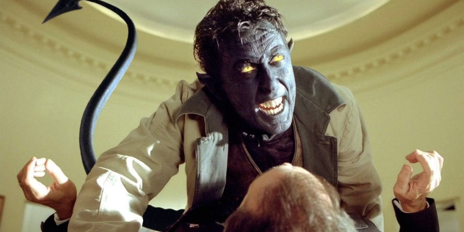 Nightcrawler (Alan Cumming) attacking the President in X2: X-Men United
